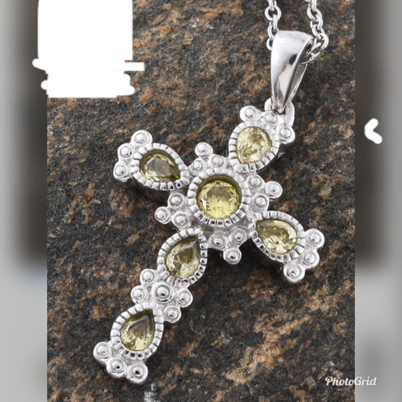 Karis Sim Yellow Diamond Cross Pendant Necklace - Picture 2 of 10